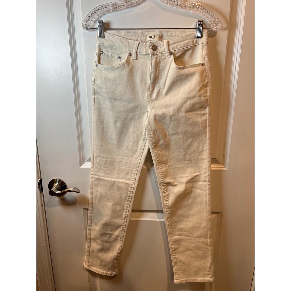 OAT New York Womens Jeans High Rise Cream 2/26